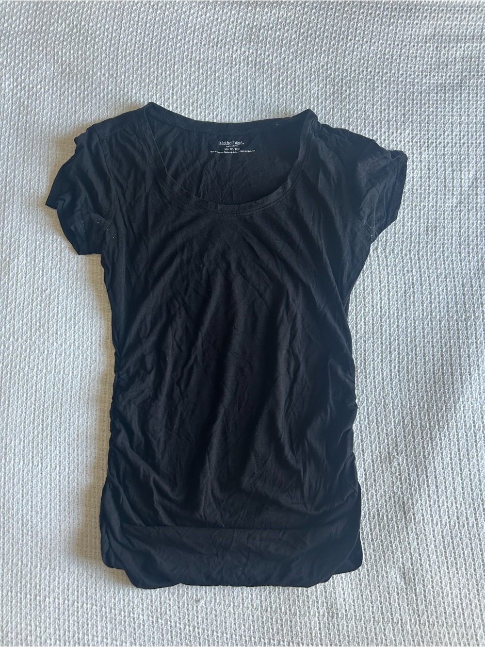 Motherhood Maternity Black Scoop Neck Short Sleeve Tee - Classic Fit